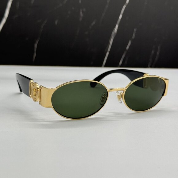 NEW VERSACE VE2299 1002/71 SUNGLASSES GOLD/BLACK UNISEX VERSACE VE2299 100271